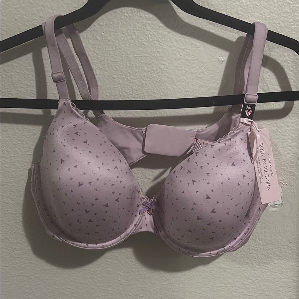 Victoria's Secret Purple Full Coverage Bra with Polka Dot Design